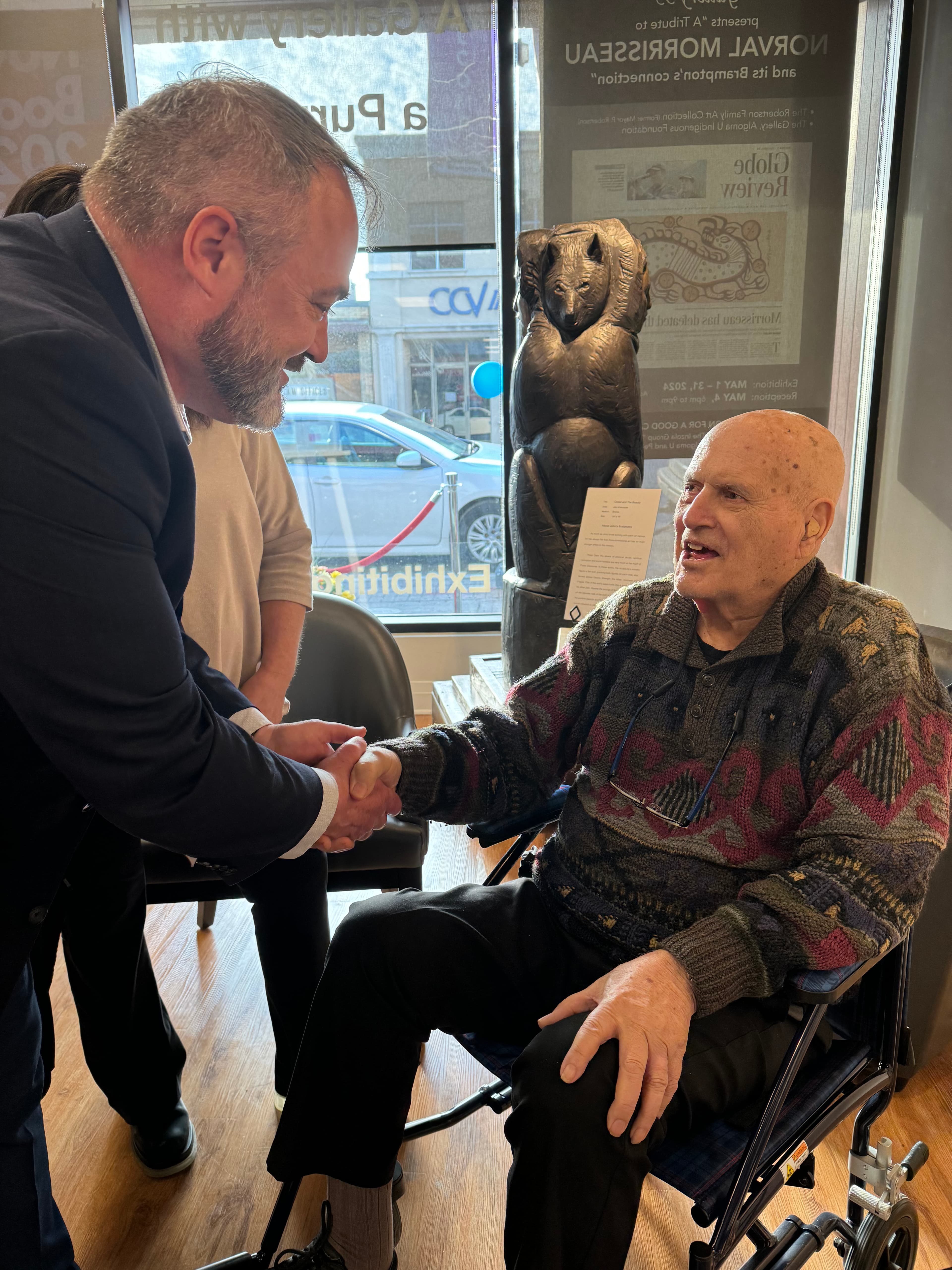 Rod Power meeting community partners at a Brampton organization event